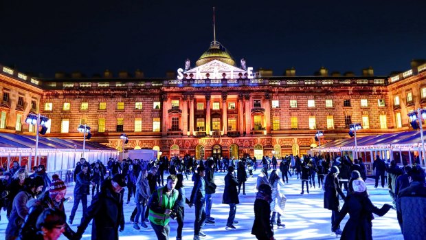 Ice skating at Somerset House.