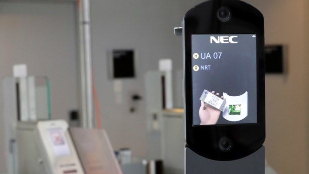 A US Customs and Border Protection facial recognition device.