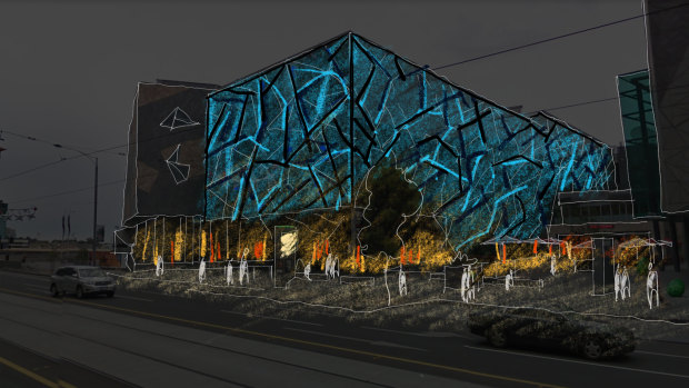 Artist's impression of new lighting as part of Federation square's $20 million upgrade. 
