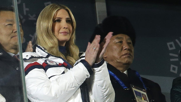 Ivanka Trump was seated in front of Kim Yong Chol, vice-chairman of North Korea's ruling Workers' Party Central Committee, during the Winter Olympics closing ceremony. 