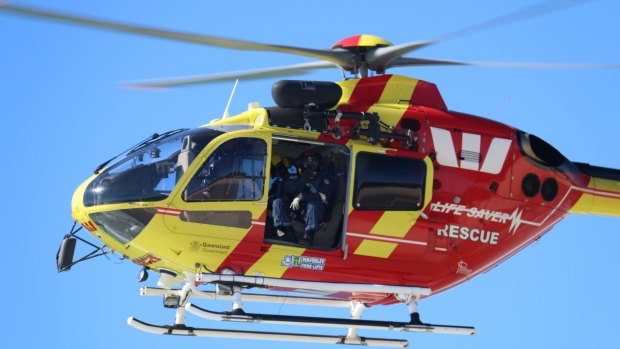 Connor was transferred by Westpac Helicopter to the Gold Coast Hospital.

Westpac Lifesaver Rescue Helicopter.