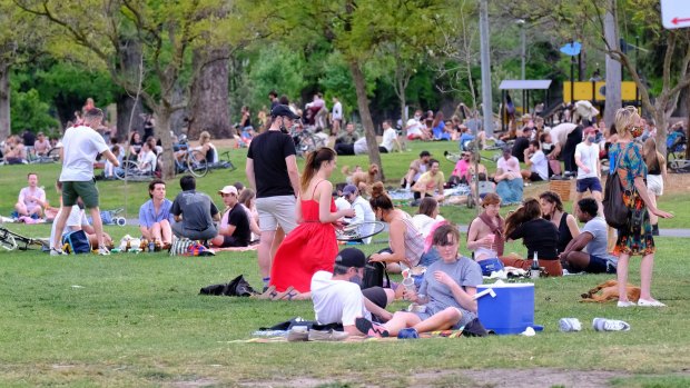 Picnics with up to 10 people could soon be a reality, meaning more busy parks like Edinburgh Gardens in Fitzroy.