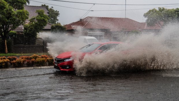 Motorists are warned not to drive through flood waters during wild weather.