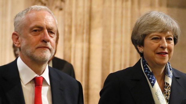 Prime Minister Theresa May and leader of the opposition Jeremy Corbyn in the House of Commons.