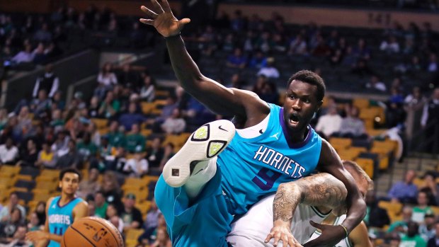 Mangok Mathiang playing for the Charlotte Hornets. 