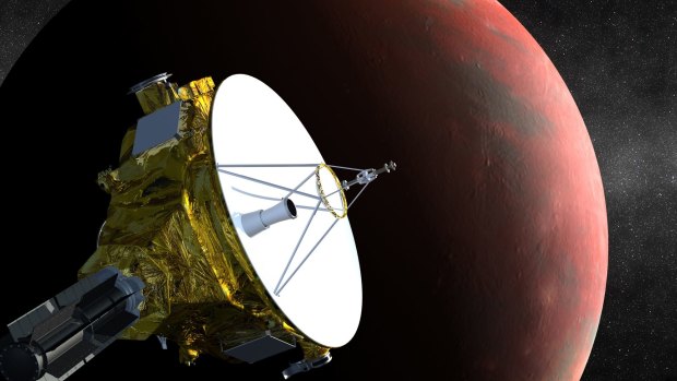 An artist's rendition of NASA's New Horizons spacecraft, en route to Pluto. 