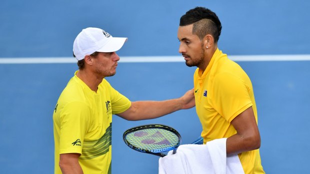 Absentee: Lleyton Hewitt doesn't have Nick Kyrgios to call upon this week.