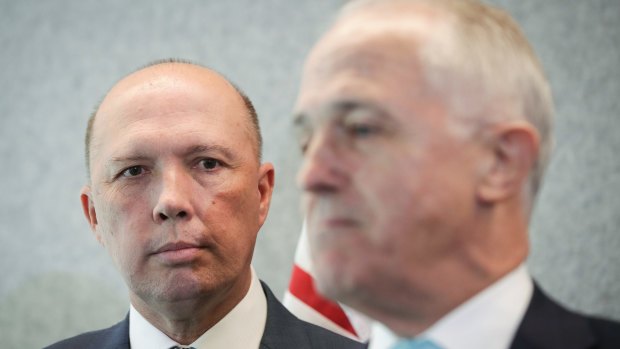 Former prime minister Malcolm Turnbull took aim at Home Affairs Minister Peter Dutton. 