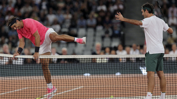 Roger Federer and Rafael Nadal (left).