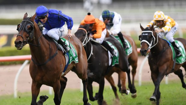 Happy Clapper storms to victory in the 2017 Epsom Handicap over 1600 metres.