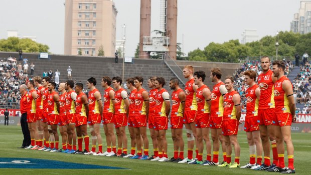 Gold Coast take to the field in Shanghai last year.