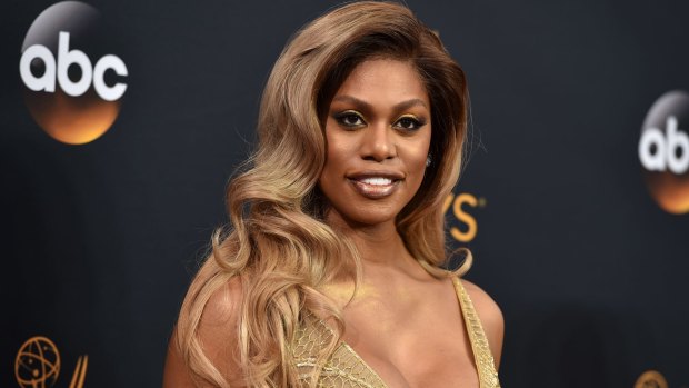 Laverne Cox at the Primetime Emmy Awards in 2016. She was the first transgender woman to be nominated for an acting Emmy. 