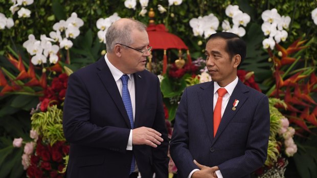 Prime Minister Scott Morrison and Indonesian President Joko Widodo. 