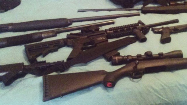 This photo posted on the Instagram account of Nikolas Cruz showed weapons lying on a bed.