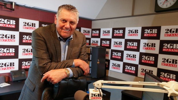 Broadcaster Ray Hadley at 2GB's Sydney studios.