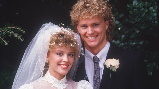 A young Craig McLachlan with Kylie Minogue in Neighbours.