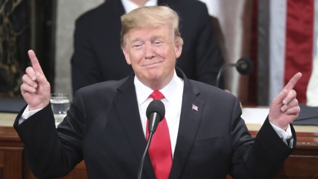 President Donald Trump during his State of the Union address.