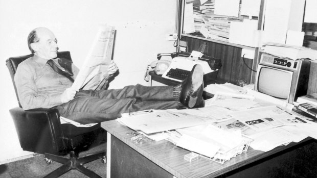 Vic Carroll in his office at The Australian Financial Review at the old Fairfax building in Jones Street, Ultimo.