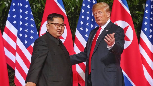 Trump appeared like an older, fatherly-type directing a younger, less experienced Kim Jong-un.