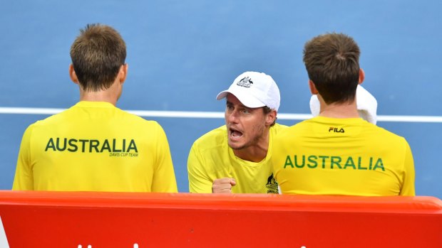 Lleyton Hewitt rallies his Davis Cup team. But the format is changing.