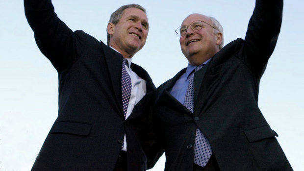 Then Republican presidential candidate George W. Bush and his running mate, Dick Cheney, in 2000.