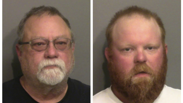 Gregory McMichael, left, and his son Travis McMichael, have been charged with murdering Ahmaud Arbery.