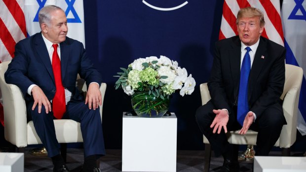 President Donald Trump meets Israeli Prime Minister Benjamin Netanyahu in January 2018.