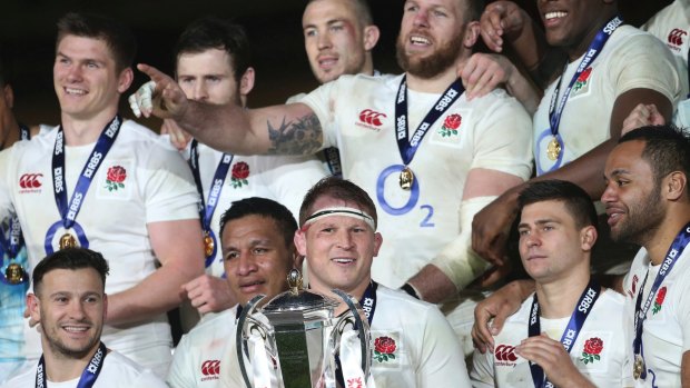 In the mix: Since winning the 2017 Six Nations, England have been on a slide.