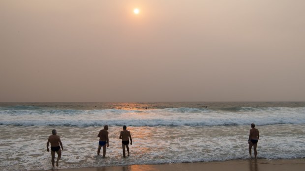 A red sun due to heavy smoke haze in Sydney last month.
