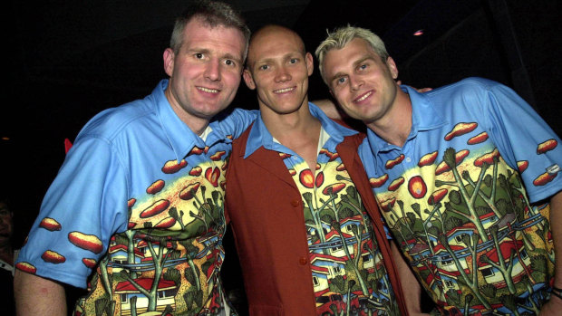 Andrew Gaze, Michael Klim and Shane Heal soak up the vibes.