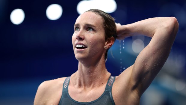 Emma McKeon after winning gold in the 100m freestyle in Tokyo.