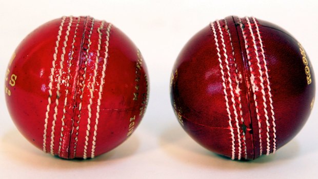 Ball change: The Dukes (left) and Kookaburra cricket balls.