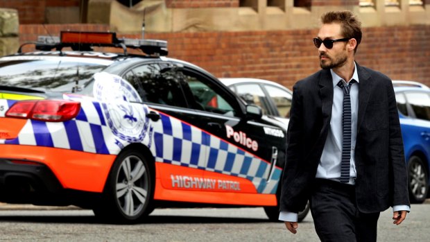 Daniel Johns heading to court in Newcastle in February 2015.