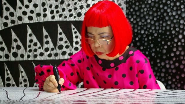 Kusama had herself committed decades ago, and works in her studio every day.
