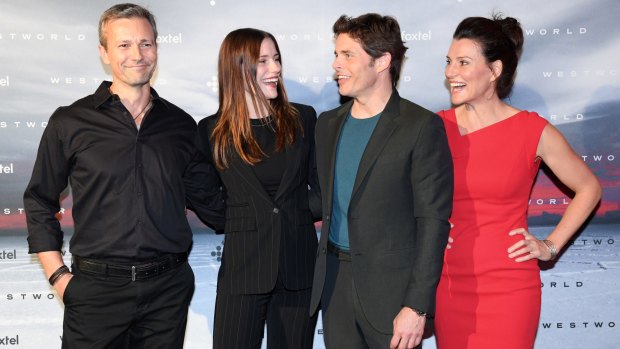 Craig Hall, Lily Sullivan, James Marsden an Sara Wiseman at the launch of Westworld season two.