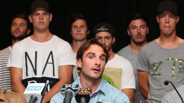 Jobe Watson and his teammates at the heart of the Essendon doping scandal.
