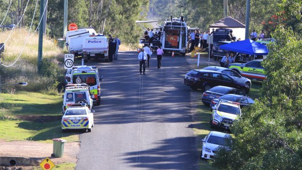 The police forward command post during the 20-hour siege involving gunman Ricky Maddison.