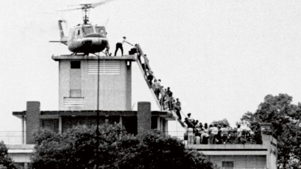 Humiliating exit: the US embassy in Saigon on April 29, 1975.