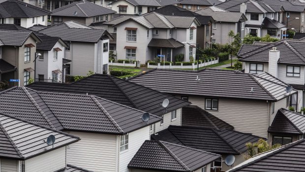 Houses in the suburb of Mount Wellington in Auckland, New Zealand.