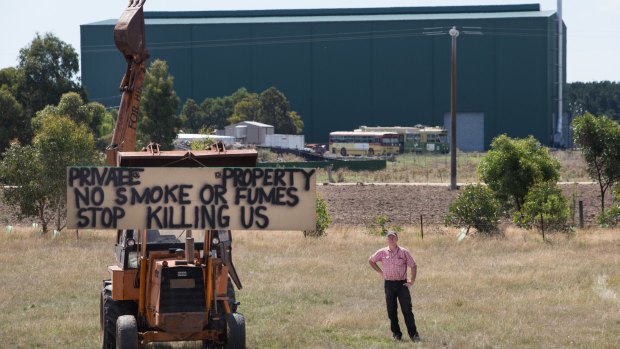 Fiskville farmer Neville Callow pictured in 2015 on his farm, next door to the former CFA training college. He has since reached a settlement with the CFA, which has bought his farm.