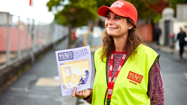 Big Issue vendor Rachel says cashless payments will make selling the magazines on the street safer.