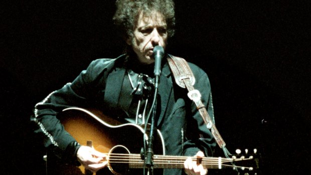 Bob Dylan live at Centennial Park in Sydney.