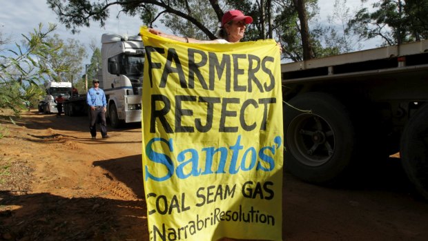 Protesters have engaged in a long-running camp opposing the proposed Santos Narrabri gas project in northern NSW.