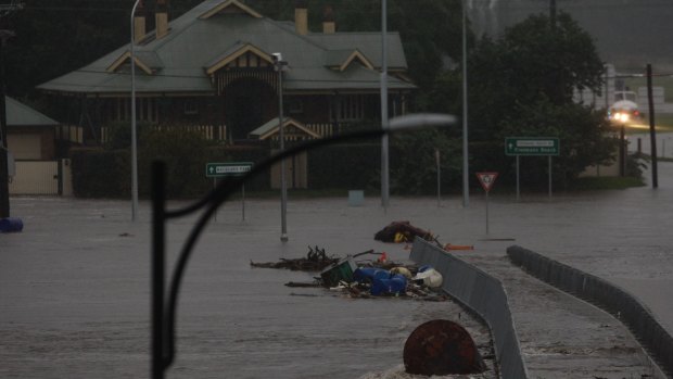 Rescue scenes at the Windsor Bridge on Sunday night.