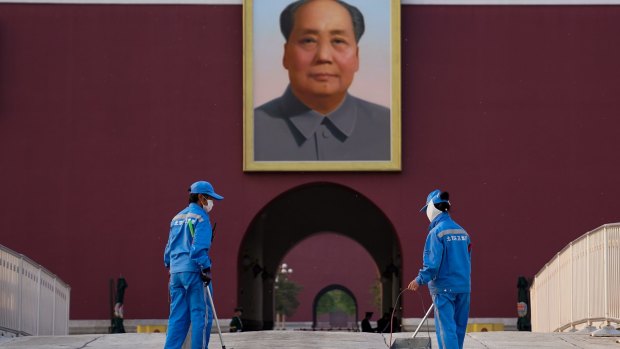 A portrait of the late Communist Party leader Mao Zedong in Beiing.