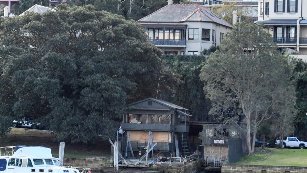 The rundown boatshed at McMahons Point.