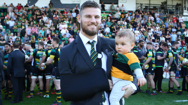 Inspiration: Rob Horne at a Northampton Saints match earlier in the year. 