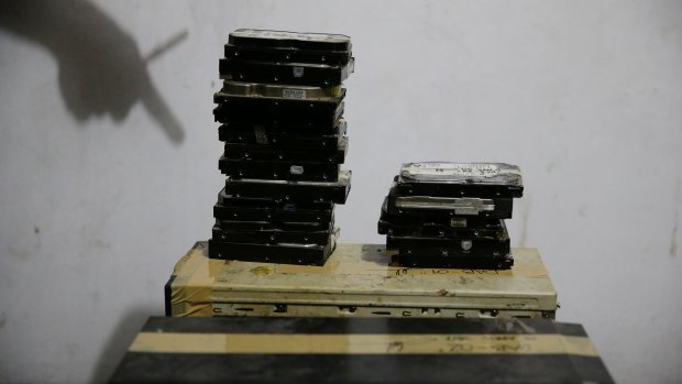 Computer hard drives gathered as part of a 2017 investigation in the Philippines into online child abuse.