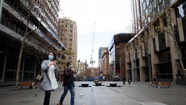 Martin Place in the Sydney CBD was empty on Thursday.