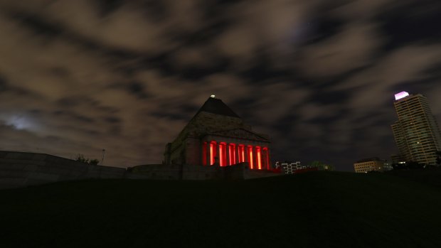 The Shrine Of Remembrance was mostly empty on Saturday.